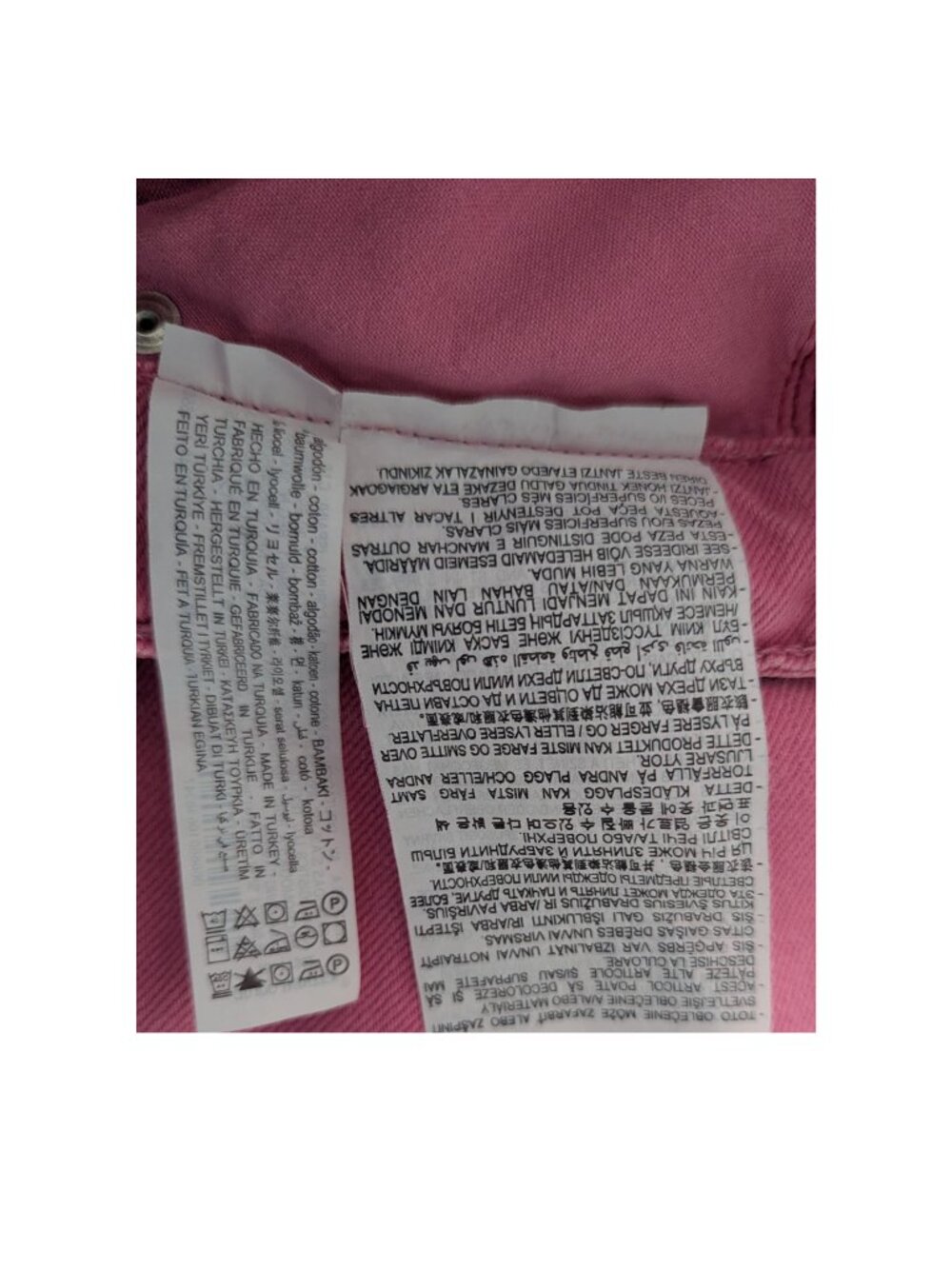 ZARA Hot Pink High Rise Wide Leg Jeans Raw Hem Barbiecore Size  2 - Picture 5 of 6